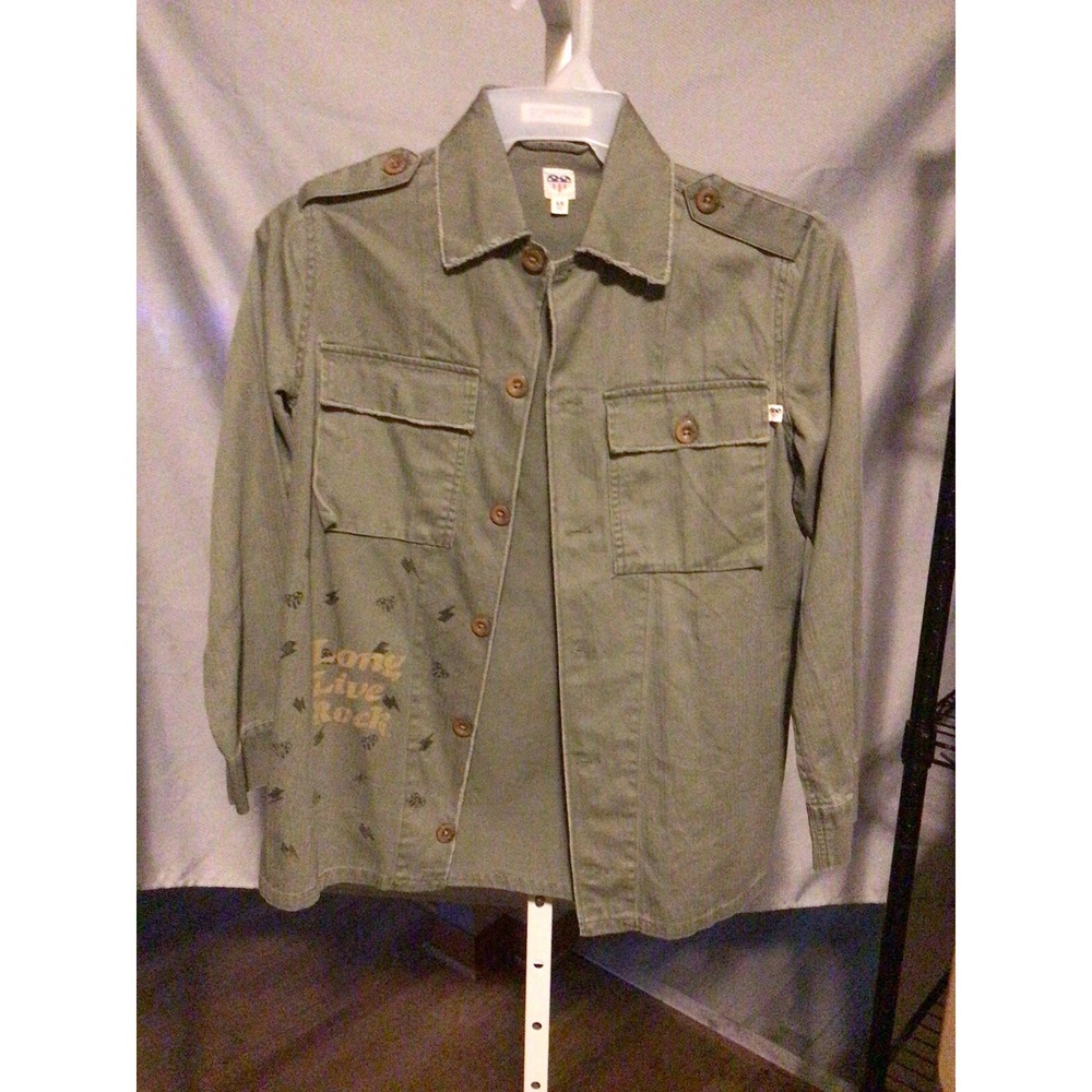 Junk Food "I'm with the Band"‎ Jacket Shirt Green (Size XS) -